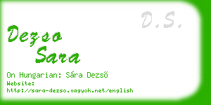 dezso sara business card